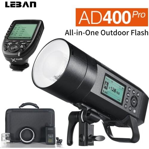 Godox AD400Pro All-in-One Portable Outdoor Flash TTL HSS 2.4G Wireless X System with Xpro Trigger for Canon Nikon Sony Fuji etc