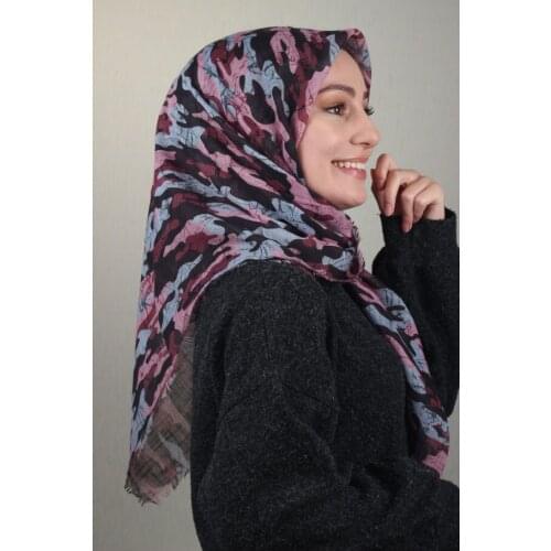 VERTU PATTERNED LINEN FLAMLI SCARF-DESEN-28-RENK-18