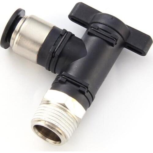OD 4 6 8 10mm Internal M5 1/8" 1/4" 3/8" 1/2" BSPT Pneumatic Push Joint Connector BVCL Hand Valve Switch Ball Valve Fitting