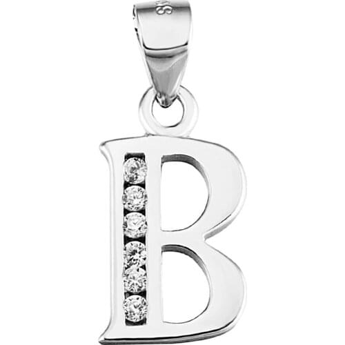 GND0177 New 925 Sterling Silver Crystal Capital Letter B Necklaces Pendants Fashion Jewelry Pendant For Women Dropshipping