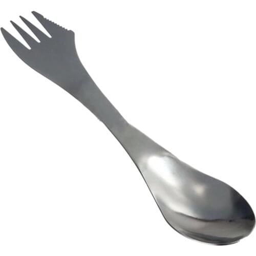 1Pcs 3 in 1 Knife Fork Spoon Outdoor Tableware Multi Function Stainless Steel Spork Camping Hiking Picnic Utensils Combo