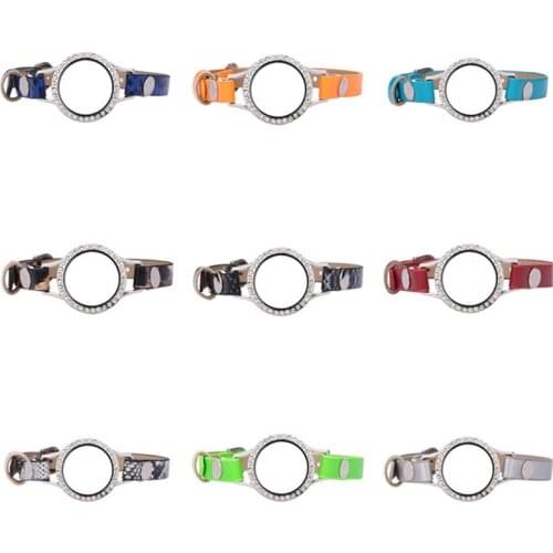 1 Pc Good Quality Round Rhinestone 30mm DIY Magnetic Glass Locket Bracelet
