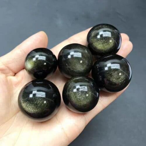 1pcs 2-3cm High quality natural gold obsidian eyes play with reiki healing ornaments ball