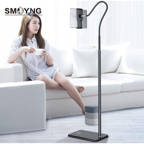 150cm Scalable Flexible Tablet Phone Floor Stand Holder Gooseneck Stable Base Treadmill Bed Support For iPhone iPad Pro Mount