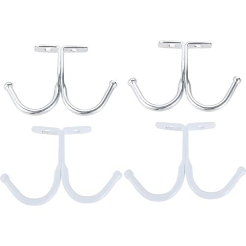 2pcs Ceiling Prong Hook Double Head Hanger Ball End Wall Mount Cabinet Solid Alloy 55mm Home Storage Kitchen Bathroom Save Place