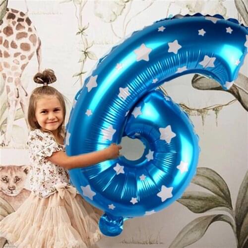 32 Inch Blue/Pink Big Number Foil Balloons 0-9 Birthday Wedding Engagement Party Decor Golden Kids Party Supplies