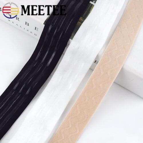 Meetee 25/30mm Elastic Band Rubber Skid Silicone Belt for Pants Waist Coat Shoes Sportswear Clothing DIY Decor Accessories