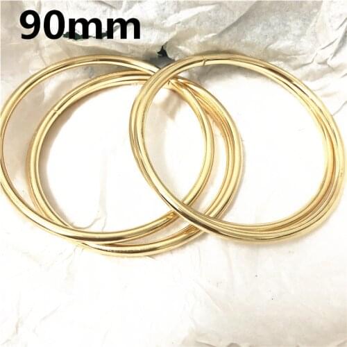 5pcs 90mm Gold Big Metal Circle O Ring Thickness 5mm Non Welded Connection Bags Belt Buckles DIY Leather Craft Accessories