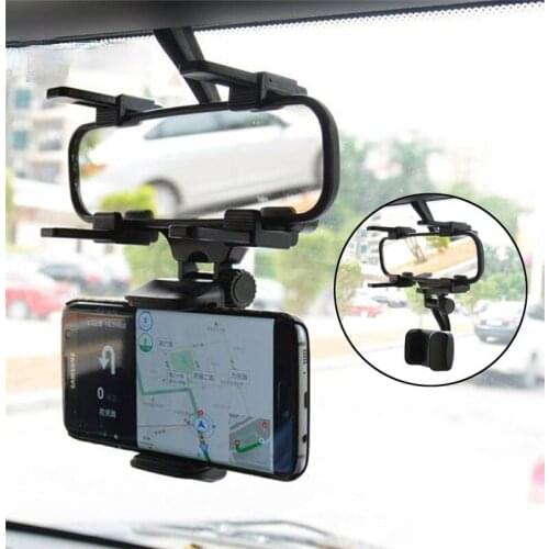 Syrinx 4-5.8 inch Car Rearview Mirror Phone Holder Mount Stand for iPhone XS X XR GPS Adjustable Smartphone Bracket Cell Support