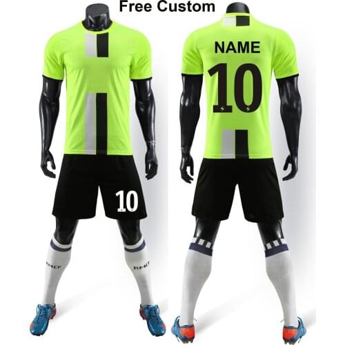 Free Custom Youth Soccer Jerseys Shorts Sets , Men Children Futbol Kit Tee-Shirt , Athlete survetement Football Training shirt
