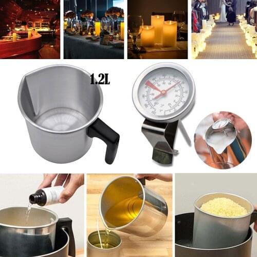 Wax Melting Pot 1.2L Aromatherapy Candle Production Tool Aluminum Wax Pot Candle Making Pouring Cup for DIY Crafts Home Decor