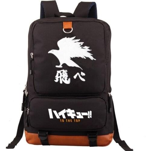 Childrens Haikyuu!! Karasuno Koukou backpack Mochila students Shoulder bag travel School Bag Laptop bagpack for teenagers