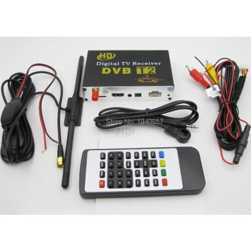 For Russia, Thailand, Columbia, Indonesia, Singapore Single antenna HD Car DVB-T2 Car digital TV Receiver USB slot