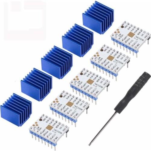 3D Printer TMC2208 Stepper Motor Driver, DORHEA TMC2208 V1.2 Stepper Driver Module with Heat Sink Screwdriver for 3D Printer