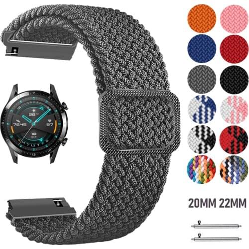Nylon Loop Bracele for HUAWEI WATCH 3 3Pro Band Elastic Adjustable Wrist Strap for Huwei GT 2 42/46mm GT2 Pro Watchband 20/22mm