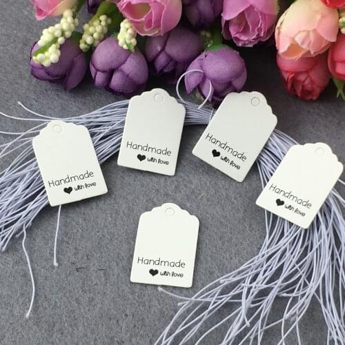 200Pcs/Lot Gift Tag Packaging Label Thank You Paper Mark Wedding Etiquette Paper Small Size Paper Label Wholesale+200Pcs Strings