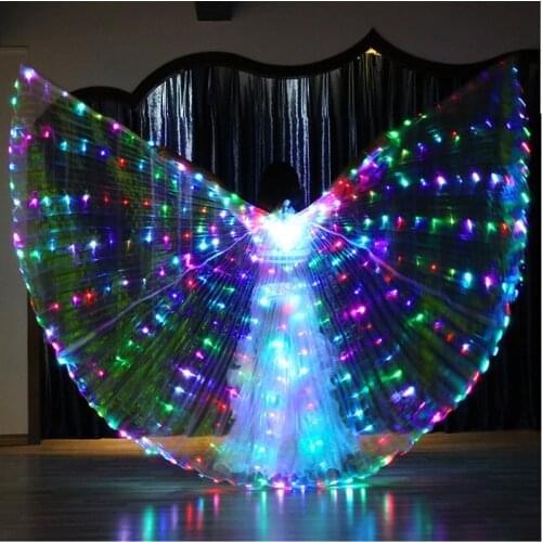 Halloween Performance Prop Belly Dance Accessory Light Up 360 Degree Wing Costume Butterfly Wings Starry Lights Twinkling