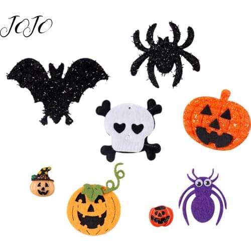 JOJO BOWS 10pcs Cloth Resin Patches For Needlework Halloween Pumpkin Accessories For Craft Holiday Decor Apparel Sewing Material
