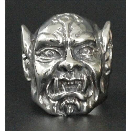 Size 8~14 Cool Sharp Teeth Vampire Ring 316L Stainless Steel Top Quality Biker Fantastic Mens Zombies Ring