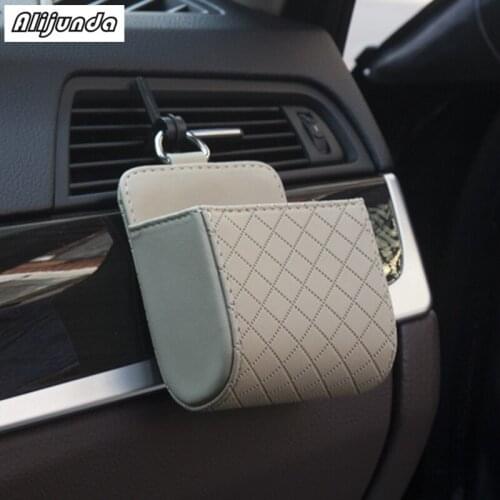 Car Organizer Box Bag Air Outlet Dashboard Hanging Leather Box for Hyundai ix35 iX45 iX25 i20 i30 Sonata,Verna,Solaris,Elantra