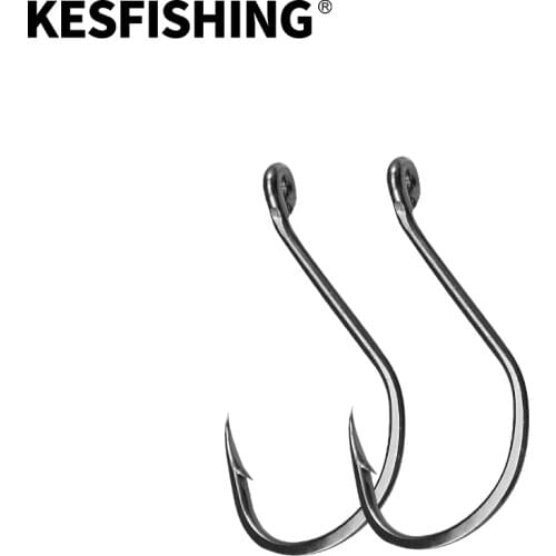 KESFISHING Fishing Hook 1/0 2/0 3/0 4/0 High Carbon Steel Hooks For Soft Lure Sea Fishing
