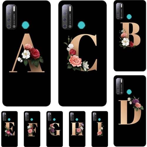 For Tecno Pouvoir 4 Pro Pouvoir 4 LC7 Case Cute Lovely Cartoon Pattern Flowers Black Letters Silicone Soft Cover