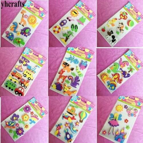 1Bag/Lot,3D foam stickers animal car Flower Mermaid Princess Dinosaur Ocean 3D foam stickers Kids craft diy toys Creative crafts