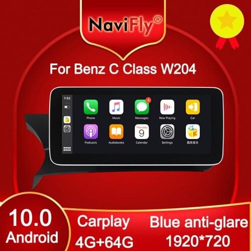 New Arrival! 4GB RAM 10.25" IPS Android 10 GPS Navigation For Mercedes Benz C Class W204 2011-2013 NTG 4.5 Stereo Dash Display