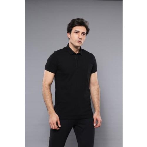Polo Plain Black T-Shirt Wessi