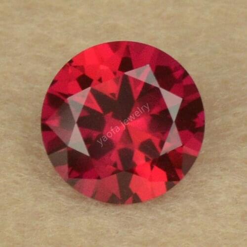 Wholesale 9.0 Mohs 3~12mm Round Shape Brilliant Cut 5# Dark Rose Red Rubi Synthetic Corundum Gems Beads Loose Stone For Jewelry