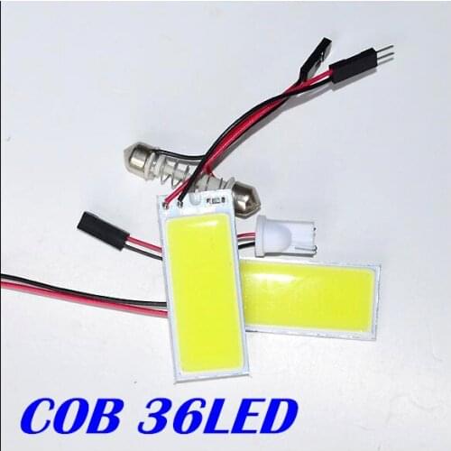 5w Cob panel 36led Led Car Interior Light T10 Festoon led Dome light Adapter 12v Vehicle led Panel Free Shipping