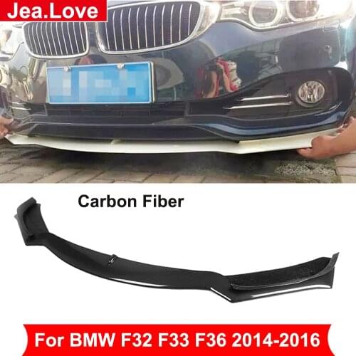 Real Carbon Fiber Front Lip Bumper Car Chin Shovel Body Kit Part for BMW 4 Series F32 F33 F36 428i 435i Standard Style 2014-2016