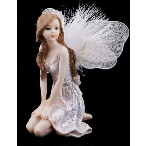 Girls Birthday Gifts Resin Bedroom Decoration Flying Wing Angel Fairy Doll White
