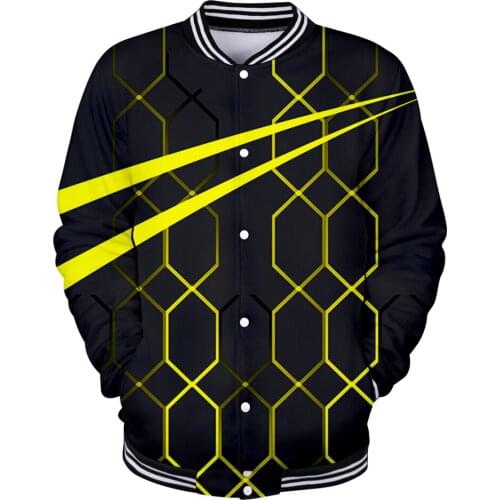 WAMNI 3D Baseball Jacket Casual Women Geometric Threaded sleeves Sportwear Uniform Streetwear Men Personalised Thin Jacket
