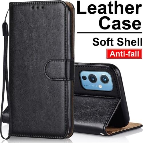 Luxury Leather Case For OnePlus Nord N100 N10 8 9 7 7T Pro 5 6 5T 6T 3 Cover inside sofe Shell Wallet Flip Case With Strap