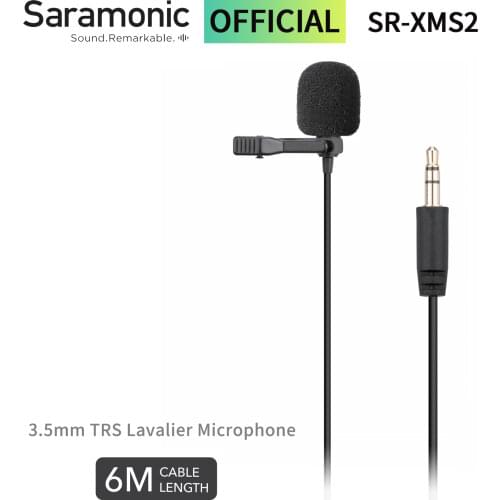 Saramonic SR-XMS2 Broadcast-quality Stereo Lavalier Microphone with DSLR camera camcorder recorder Saramonic devices