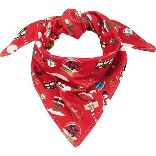 Pet Neckerchief Scarf Waterproof Christmas Cat Dog Bandana Bibs Scarf Collar Pet Saliva Towel Cotton Triangle Towel #2