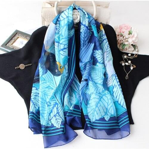Blue Summer Scarf Silk Chiffon Blended Hand Rolled Edges Large Shawl Wrap 140*140cm