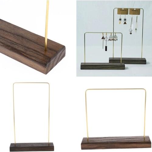 T-bar Rack for Earring Hook Necklace Jewelry Holder Display Stand Wood Base