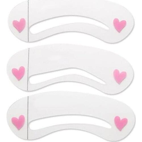 2019 fashion 3Pcs Reusable Eyebrow Drawing Guide Card Assistant Template Brow Makeup Stencil Easy to Use Convenient Reusable