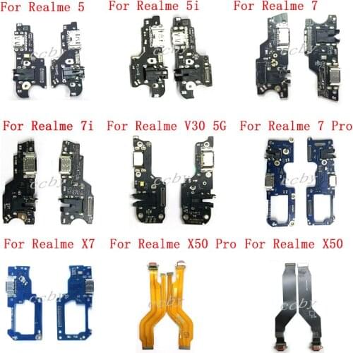 USB Charging Dock Port Connector Flex Cable For OPPO Realme 4 5 5i 7 7i X7 Pro V3 5G X X50 C2 C11 C12 C15