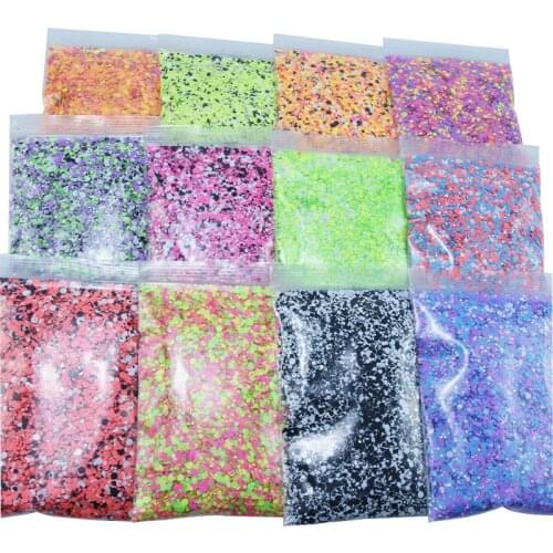 50g*1bag Nail Glitter Flakes paillettes Round Multi-color Flakes Cekiny DIy Nail Tips Art Glitter Decoration 12-Option Flakes x1
