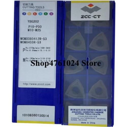 WCMX080412R-53 YBG202, 10pcs U drill insert WCMX080412 fast drilling use for steel and stainless steel