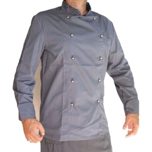Chef jacket gray evening long sleeves chef made in italy size m Kitchen