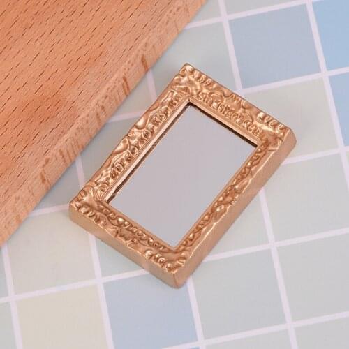 1:12 Dolls House Furniture Dollhouse Bedroom Dressing Table Accessories Mirror Model Toy Mini Makeup Mirror Miniaturas