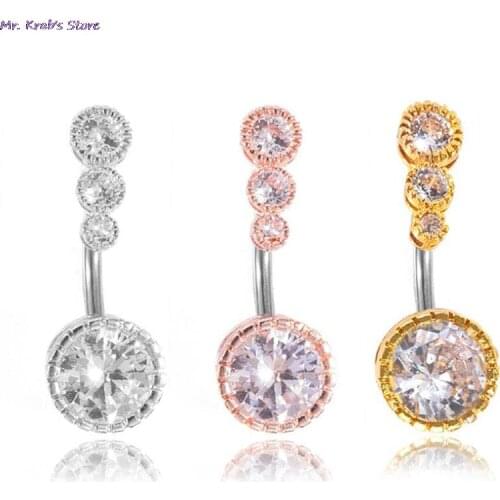 1PCS Crystal Steel Belly Piercings Navel Piercing Sexy Piercing Navel Earring Body Jewelry Round Body Ring Jewelry