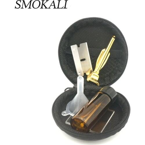 1Pcs Smoke Snuff Set With Snuff Tube Metal Sniffer Glass Pill Bottle Funnel Acrylic Board Smoking Pipe Cigarette Accessories