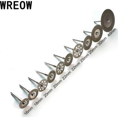 10PCS Diamond Circular Saw Blad Rotary Tool for Dremel Power Tools Set Grinding Wheel Wood Cutting Mandrel Drill Bit 16-40mm D4
