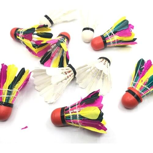 10pcs High Speed Durable multicolor feather Shuttlecocks Durable Lightweight Birdies Badminton Ball Game Sports Training