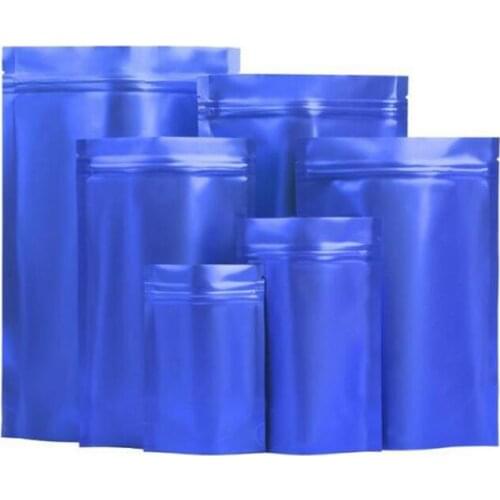 1000pcs/lot Matt Purple Stand up Aluminum Foil Ziplock Bag Snack Cookie Tea Coffee Packaging Bag Doypack Blue Foil Zipper bag